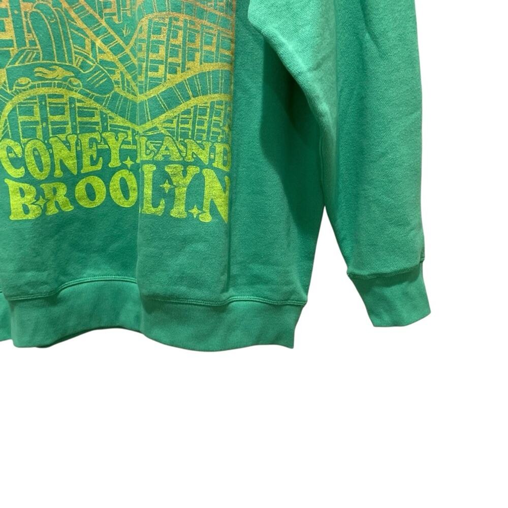 Victoria’s Secret Pink Coney Island Fleece Crewneck Sweatshirt Green Size Medium - Picture 7 of 11